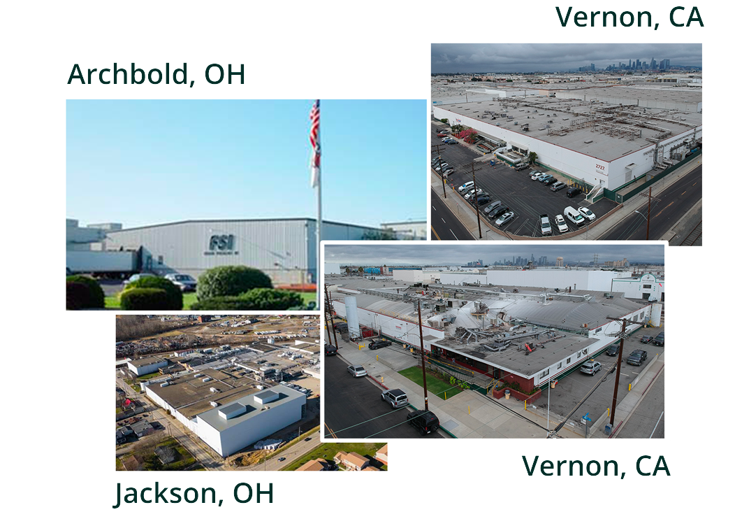 Collage of CP Foods North American Facilities